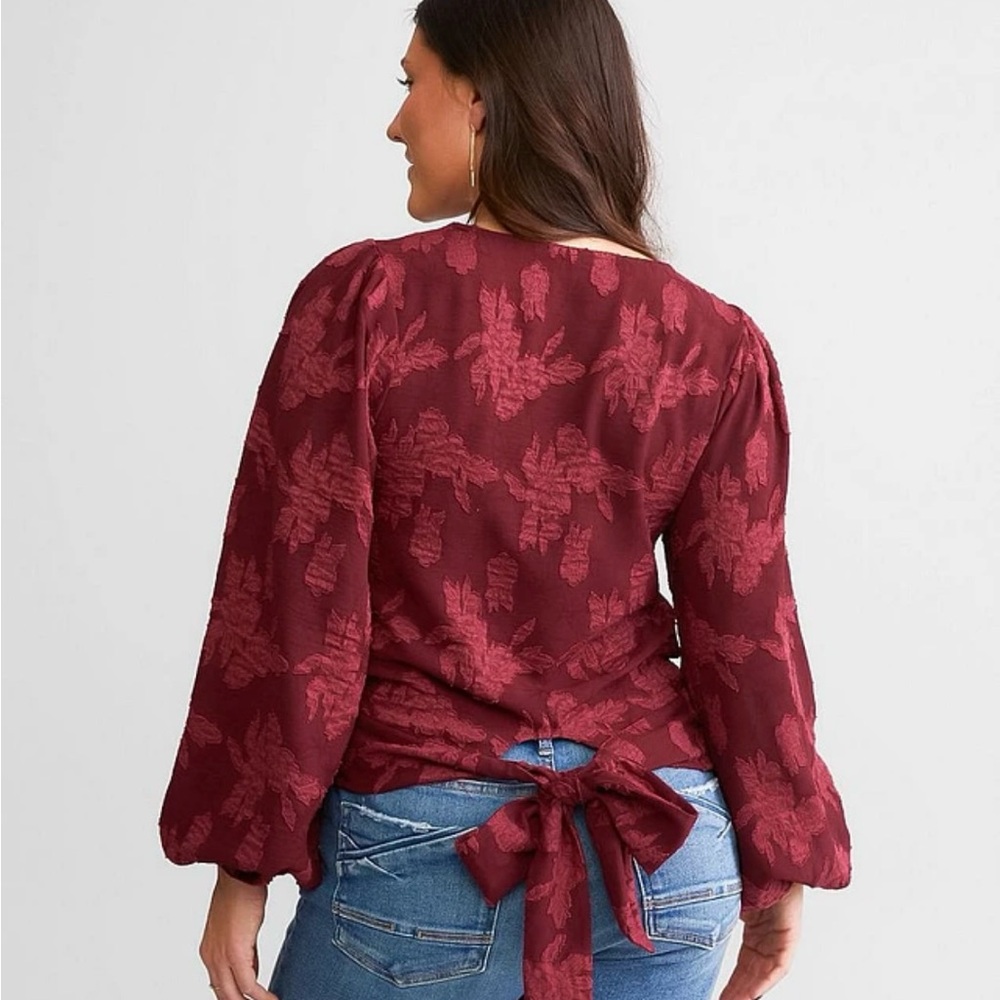 Daytrip Maroon Patterned Blouse